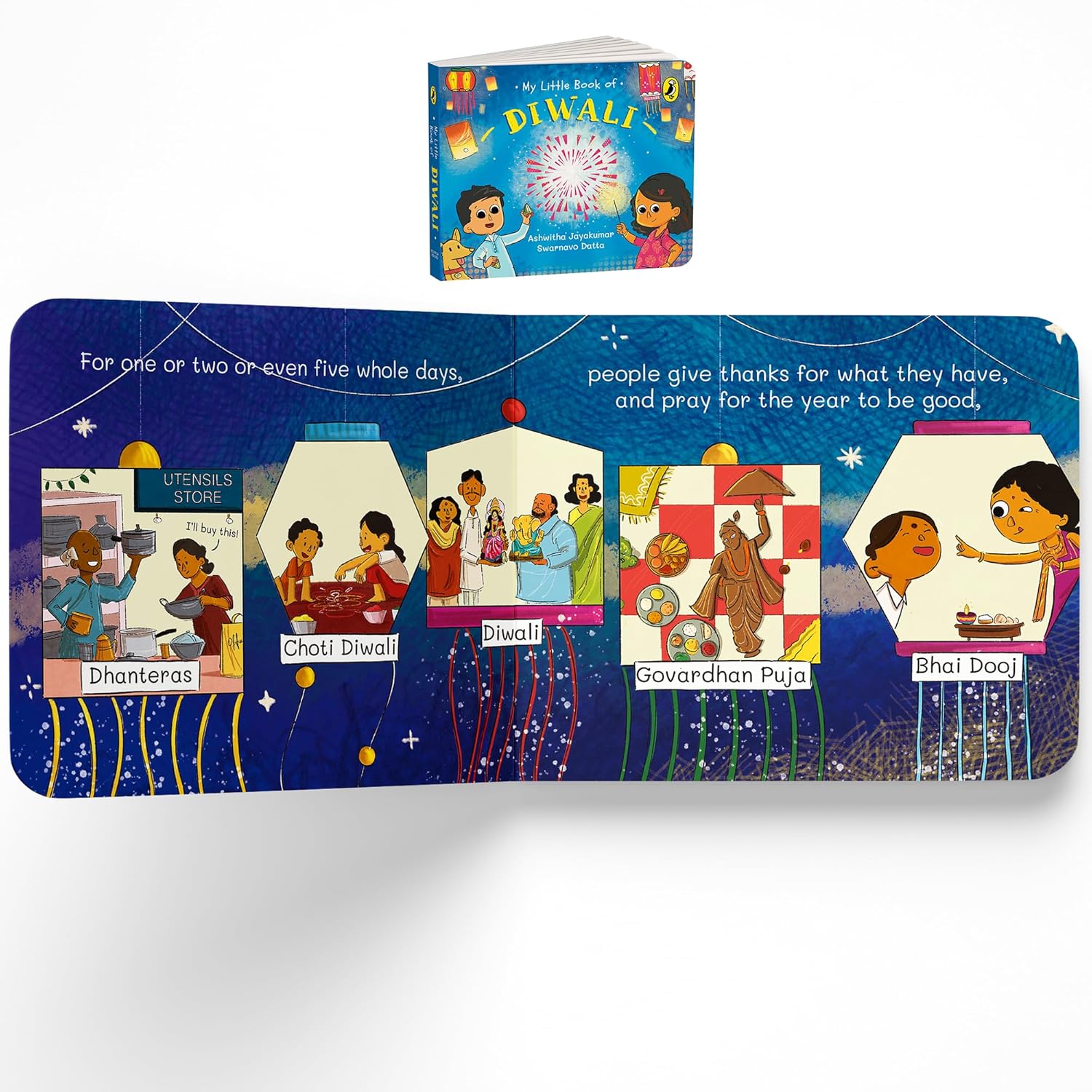 My Little Book of Festivals (Boxset) : Illustrated board books on the Indian festivals of Diwali, Holi and Navratri | Hindu mythology for kids age 3+ - Ashwitha Jayakumar (Author), Swarnavo Swarnavo Datta (Illustrator)