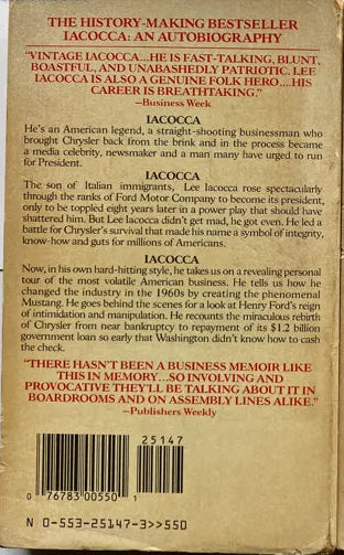 Iacocca An Autobiography Lee Iacocca with William Novak